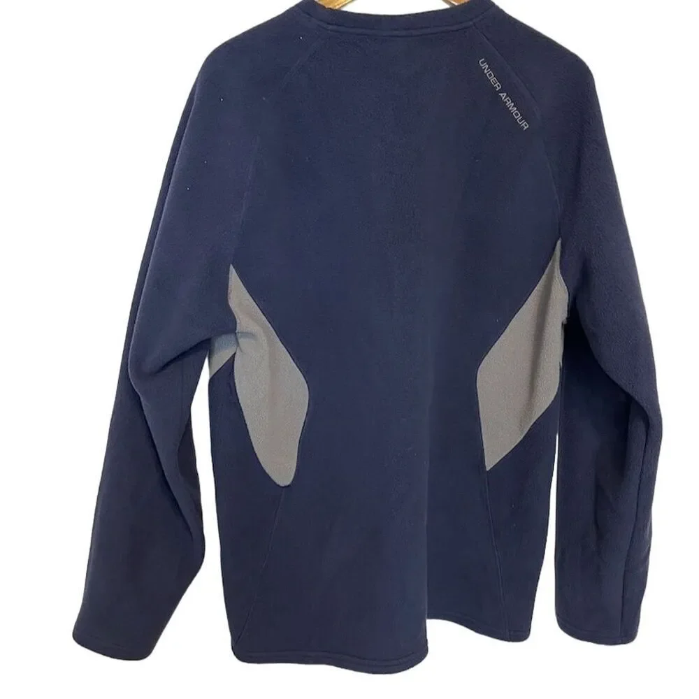 Under Armour Men's XL Blue Fleece Pullover Sweater Crewneck Long Sleeve Casual